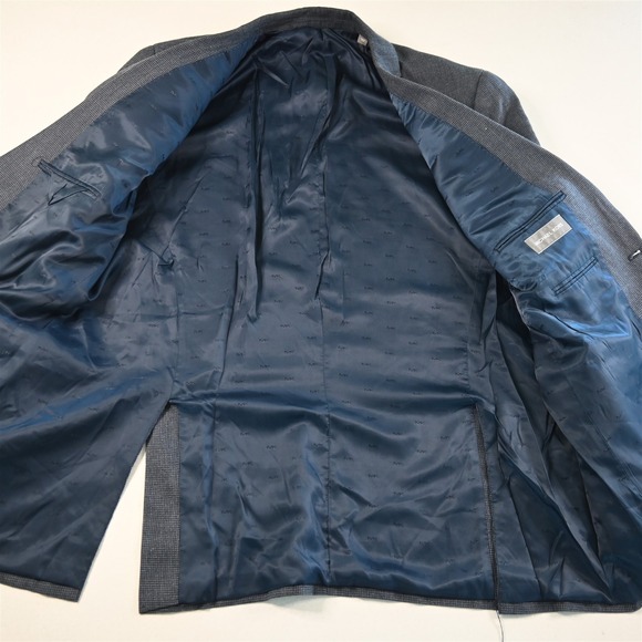 Michael Kors 48L Blue Birdseye Silk Wool Mens Blazer Suit Jacket Sport Coat - Picture 6 of 12